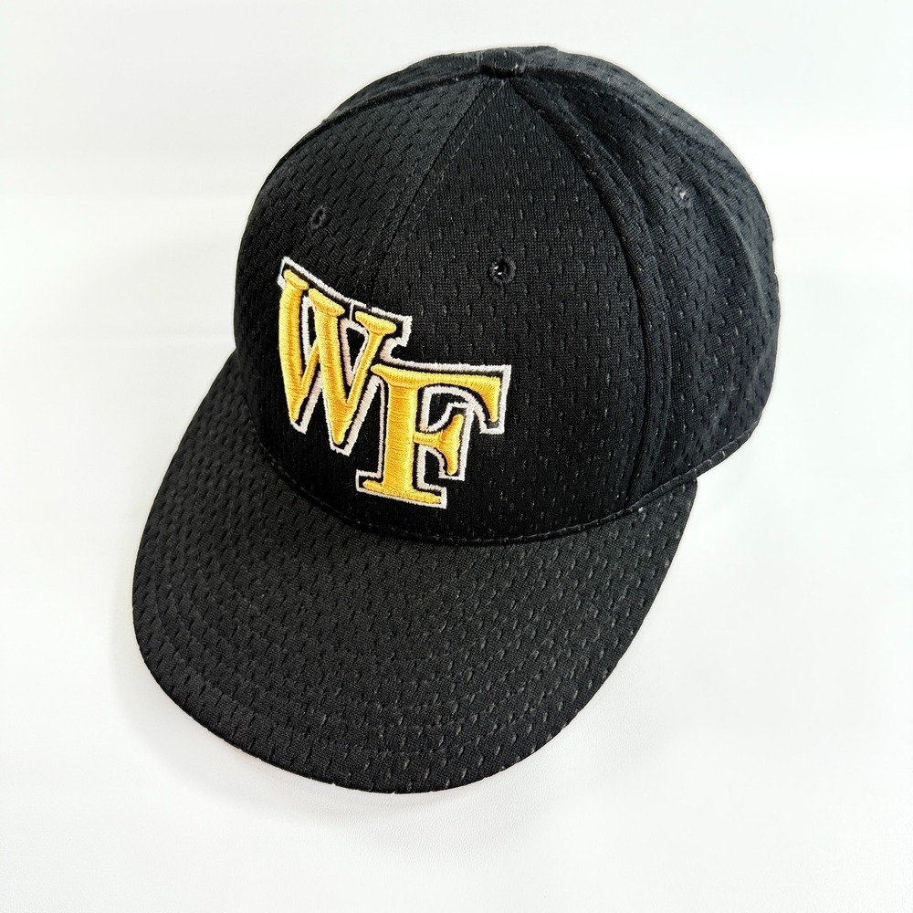 Wake Forest Demon Deacons Hat Pro Line TPX Black Fitted Mesh Baseball Cap‎ 7 1/2